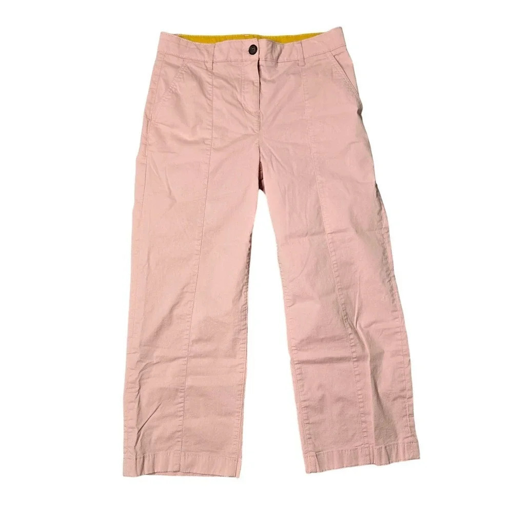Boden Pink Daisy Cropped Chino Trousers